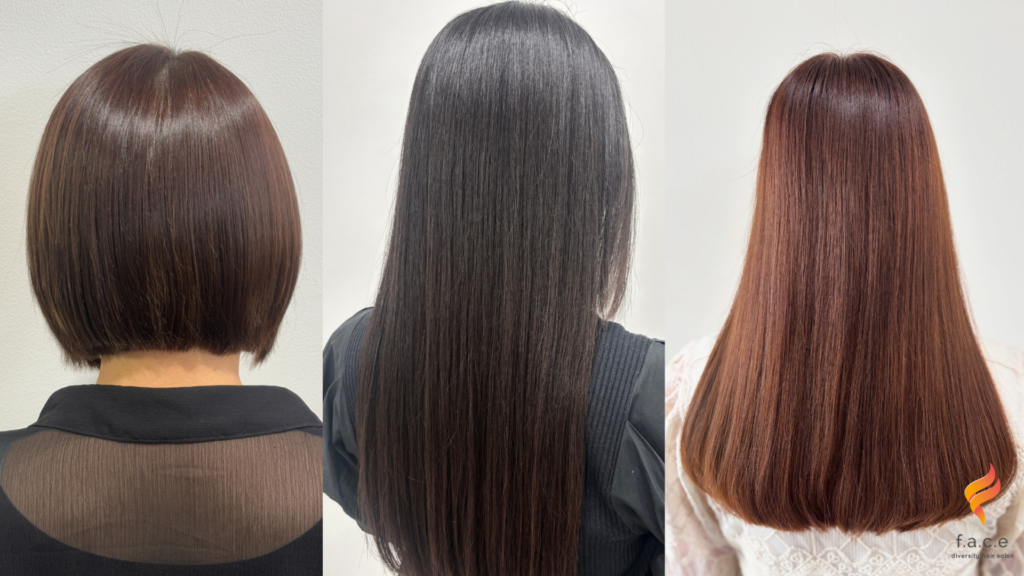 髪の内部から栄養を満たし、自然で美しいツヤ髪を手に入れた磐田市の美容室フェイスのお客様