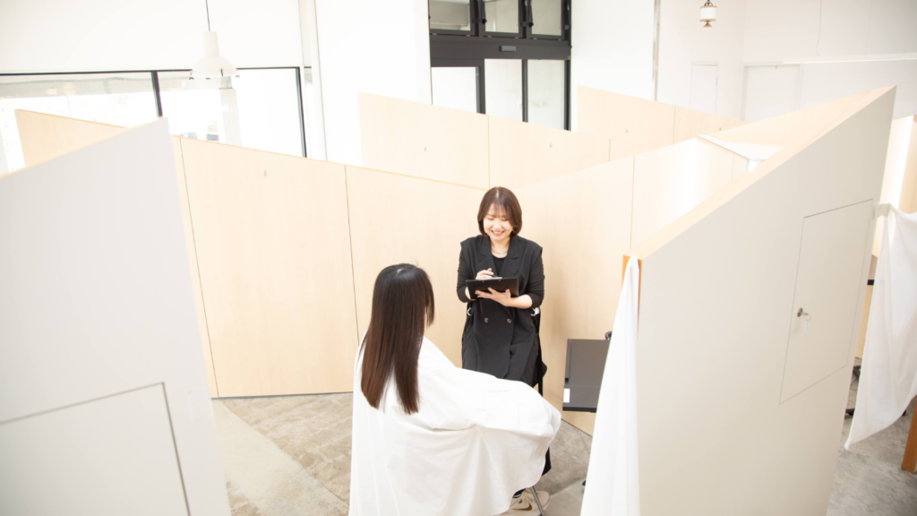 カルテシートの会話なし希望チェック欄で安心。磐田市の美容院フェイス